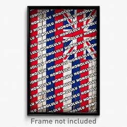 Honolulu Hawaii Poster (HI City Souvenir 11x17 Town Print)