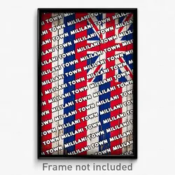 Mililani Town Hawaii Poster (HI City Souvenir 11x17 Town Print)