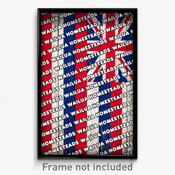 Wailua Homesteads Hawaii Poster (HI City Souvenir 11x17 Town Print)