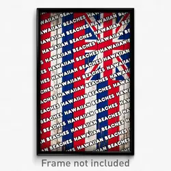 Hawaiian Beaches Hawaii Poster (HI City Souvenir 11x17 Town Print)