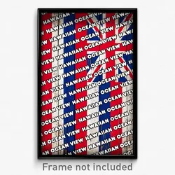 Hawaiian Ocean View Hawaii Poster (HI City Souvenir 11x17 Town Print)