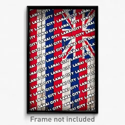 Lanai City Hawaii Poster (HI City Souvenir 11x17 Town Print)