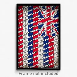 Kawela Bay Hawaii Poster (HI City Souvenir 11x17 Town Print)