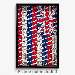 Hanalei Hawaii Poster (HI City Souvenir 11x17 Town Print)