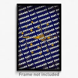 East Chicago Indiana Poster (IN City Souvenir 11x17 Town Print)