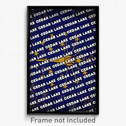 Cedar Lake Indiana Poster (IN City Souvenir 11x17 Town Print)