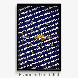 North Webster Indiana Poster (IN City Souvenir 11x17 Town Print)