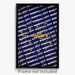 Windfall City Indiana Poster (IN City Souvenir 11x17 Town Print)