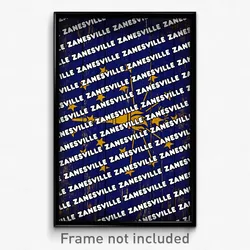 Zanesville Indiana Poster (IN City Souvenir 11x17 Town Print)