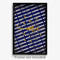 West College Corner Indiana Poster (IN City Souvenir 11x17 Town Print)