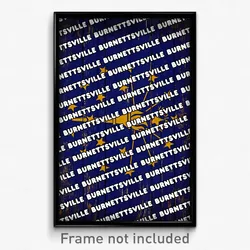 Burnettsville Indiana Poster (IN City Souvenir 11x17 Town Print)