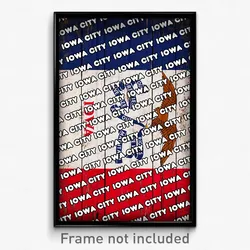 Iowa City Iowa Poster (IA City Souvenir 11x17 Town Print)