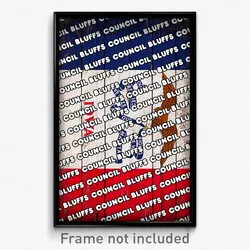 Council Bluffs Iowa Poster (IA City Souvenir 11x17 Town Print)