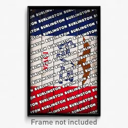 Burlington Iowa Poster (IA City Souvenir 11x17 Town Print)