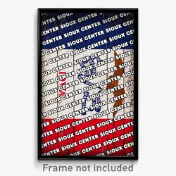 Sioux Center Iowa Poster (IA City Souvenir 11x17 Town Print)