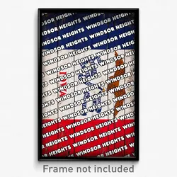 Windsor Heights Iowa Poster (IA City Souvenir 11x17 Town Print)