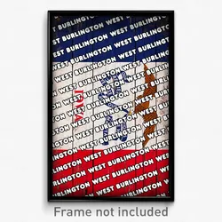 West Burlington Iowa Poster (IA City Souvenir 11x17 Town Print)