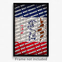 West Branch Iowa Poster (IA City Souvenir 11x17 Town Print)