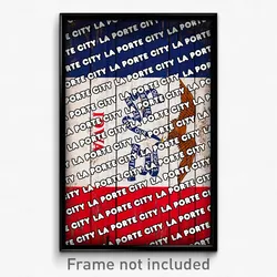 La Porte City Iowa Poster (IA City Souvenir 11x17 Town Print)