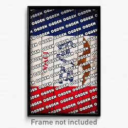 Ogden Iowa Poster (IA City Souvenir 11x17 Town Print)