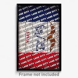 Lake City Iowa Poster (IA City Souvenir 11x17 Town Print)