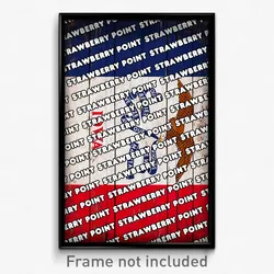 Strawberry Point Iowa Poster (IA City Souvenir 11x17 Town Print)