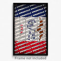 Springville Iowa Poster (IA City Souvenir 11x17 Town Print)