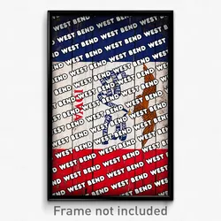 West Bend Iowa Poster (IA City Souvenir 11x17 Town Print)