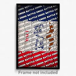 Battle Creek Iowa Poster (IA City Souvenir 11x17 Town Print)