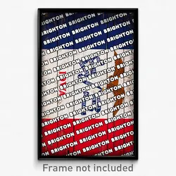 Brighton Iowa Poster (IA City Souvenir 11x17 Town Print)
