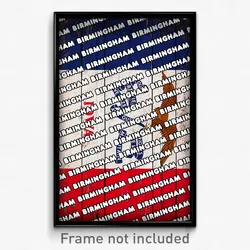 Birmingham Iowa Poster (IA City Souvenir 11x17 Town Print)