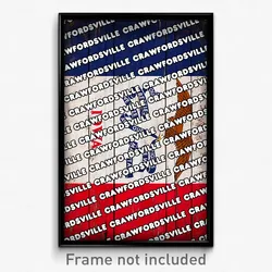 Crawfordsville Iowa Poster (IA City Souvenir 11x17 Town Print)