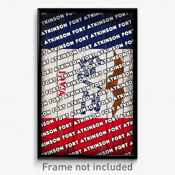 Fort Atkinson Iowa Poster (IA City Souvenir 11x17 Town Print)