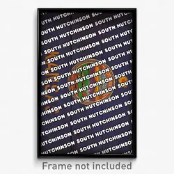 South Hutchinson Kansas Poster (KS City Souvenir 11x17 Town Print)