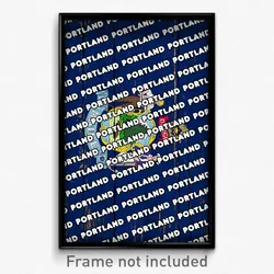 Portland Maine Poster (ME City Souvenir 11x17 Town Print)