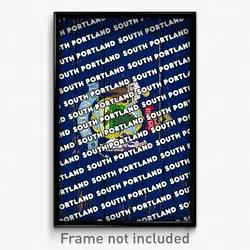 South Portland Maine Poster (ME City Souvenir 11x17 Town Print)