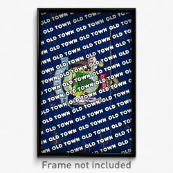 Old Town Maine Poster (ME City Souvenir 11x17 Town Print)