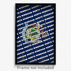 North Windham Maine Poster (ME City Souvenir 11x17 Town Print)