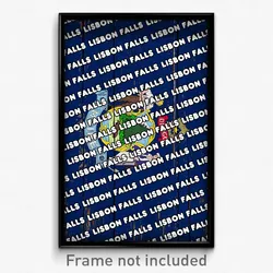 Lisbon Falls Maine Poster (ME City Souvenir 11x17 Town Print)