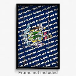 Cousins Island Maine Poster (ME City Souvenir 11x17 Town Print)
