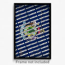 Northeast Harbor Maine Poster (ME City Souvenir 11x17 Town Print)
