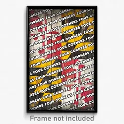 Four Corners Maryland Poster (MD City Souvenir 11x17 Town Print)