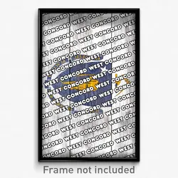 West Concord Massachusetts Poster (MA City Souvenir 11x17 Town Print)