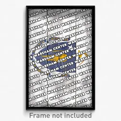 Wareham Center Massachusetts Poster (MA City Souvenir 11x17 Town Print)