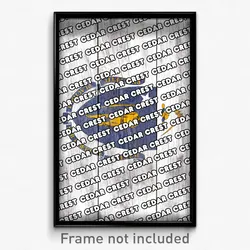 Cedar Crest Massachusetts Poster (MA City Souvenir 11x17 Town Print)