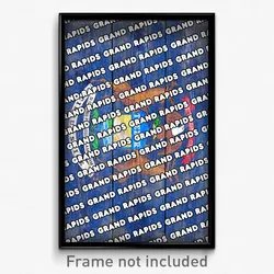 Grand Rapids Michigan Poster (MI City Souvenir 11x17 Town Print)