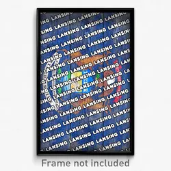 Lansing Michigan Poster (MI City Souvenir 11x17 Town Print)