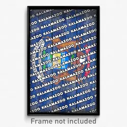 Kalamazoo Michigan Poster (MI City Souvenir 11x17 Town Print)