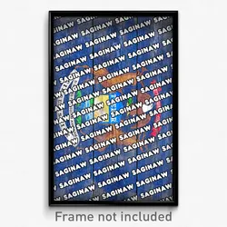 Saginaw Michigan Poster (MI City Souvenir 11x17 Town Print)