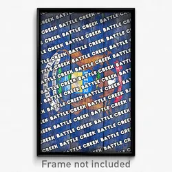 Battle Creek Michigan Poster (MI City Souvenir 11x17 Town Print)